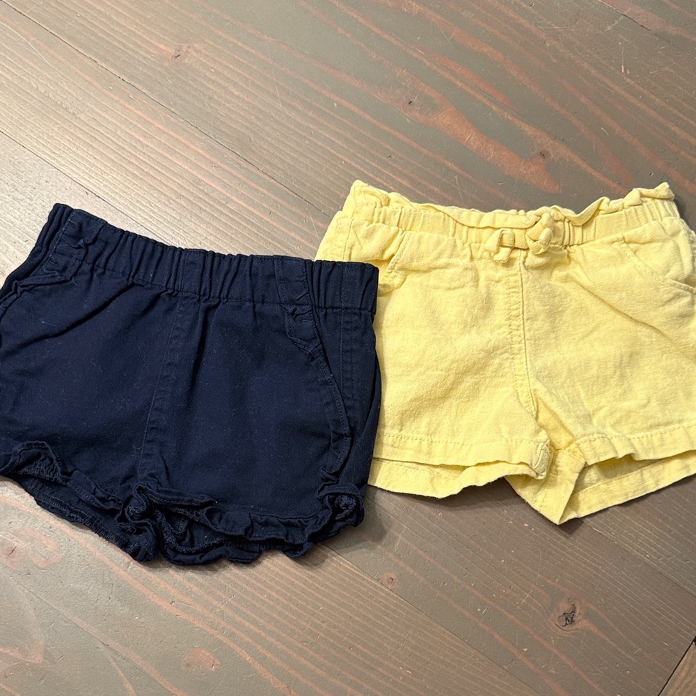 Kids Shorts in Navy and Yellow